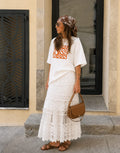 Saia Crochet em Branco