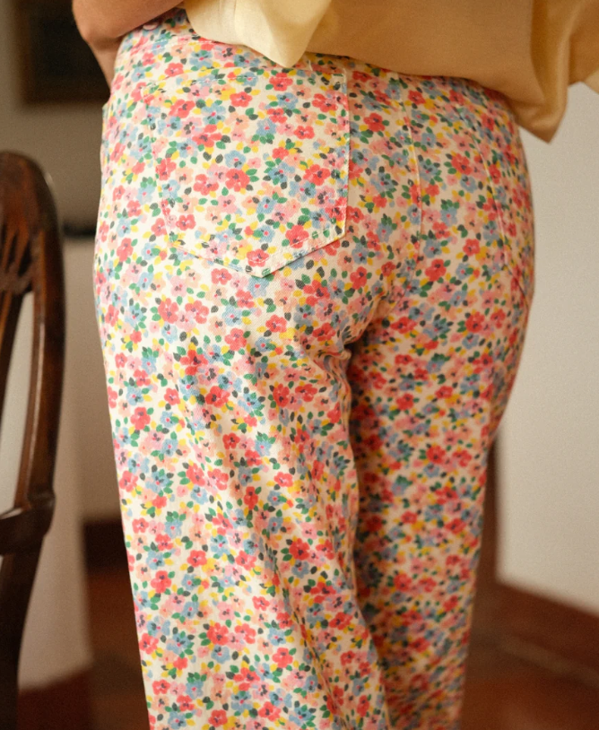 Calça Amarela Flores